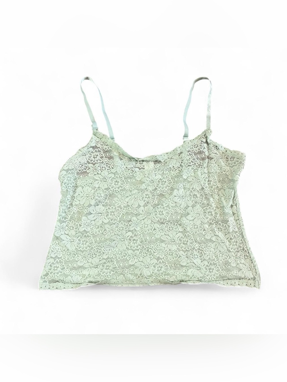 Y2K Victoria’s Secret PINK Teal Lace Sheer Cami Floral Women’s L
